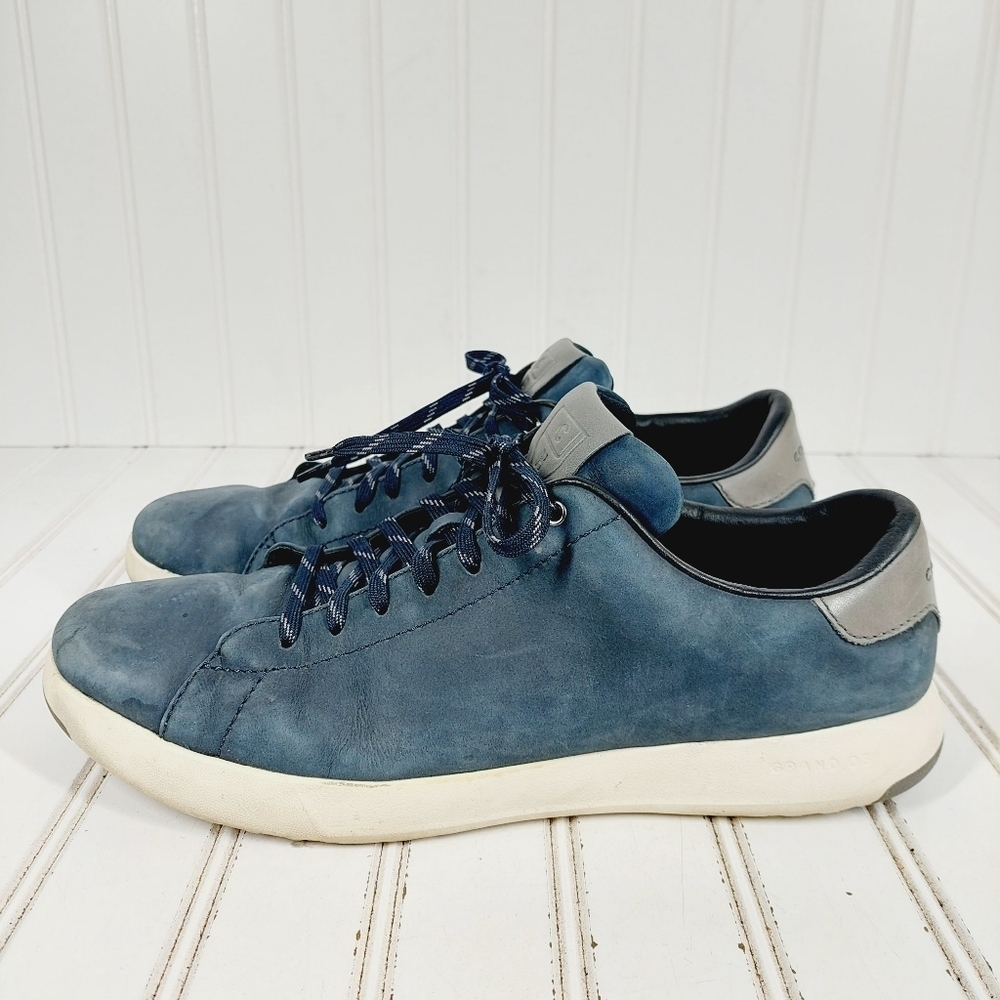 Cole Haan Grandpro Tennis Sneaker Navy Blue Nubuck Shoes H1041